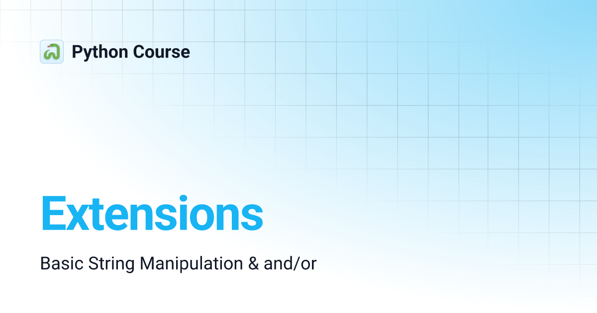Extensions | Python Course